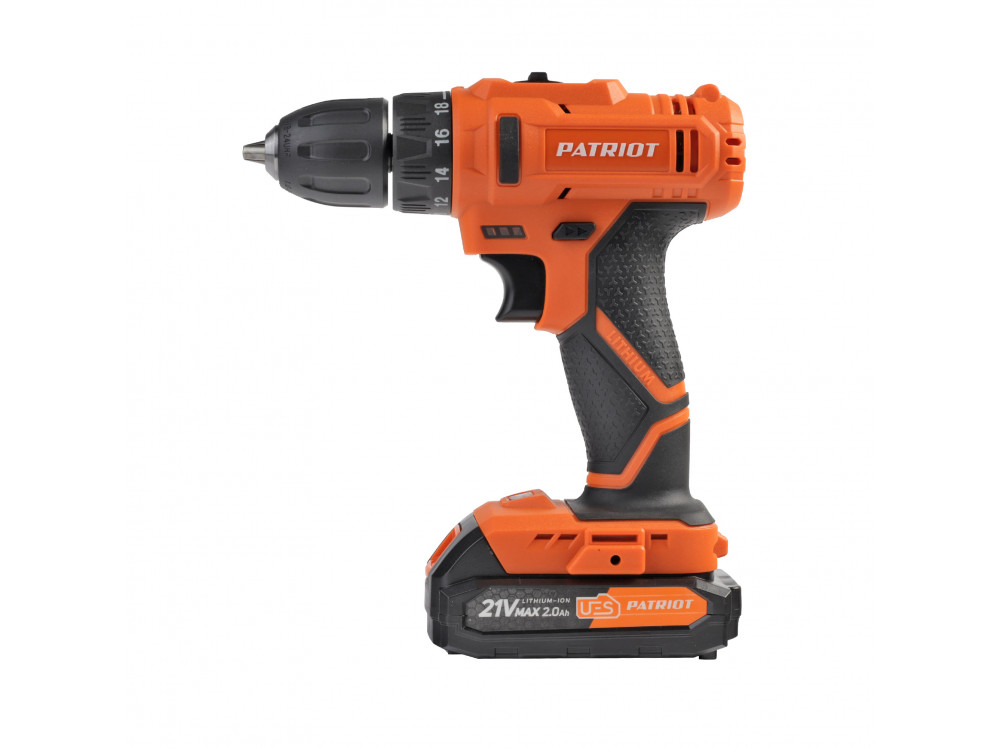 Дрель-шуруповерт аккумуляторная PATRIOT BR 189UES, две АКБ Li-Ion 18В, 2,0 Ач, 29Нм, 2 скорости, кей