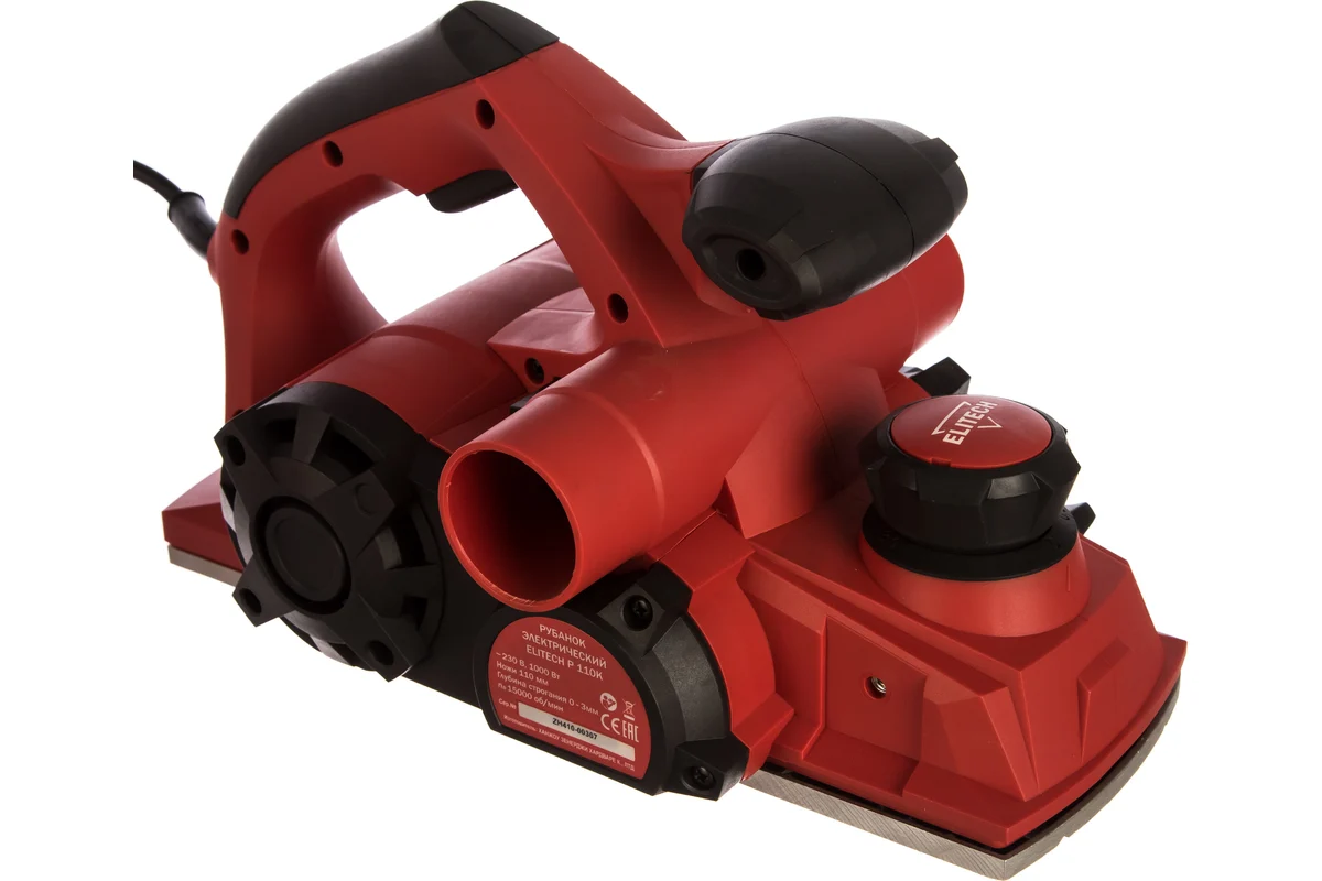ELITECH Р 110К Рубанок, 1,0 кВт, шир. /гл. строг. 110/3 мм, 3,2 кг, кейс