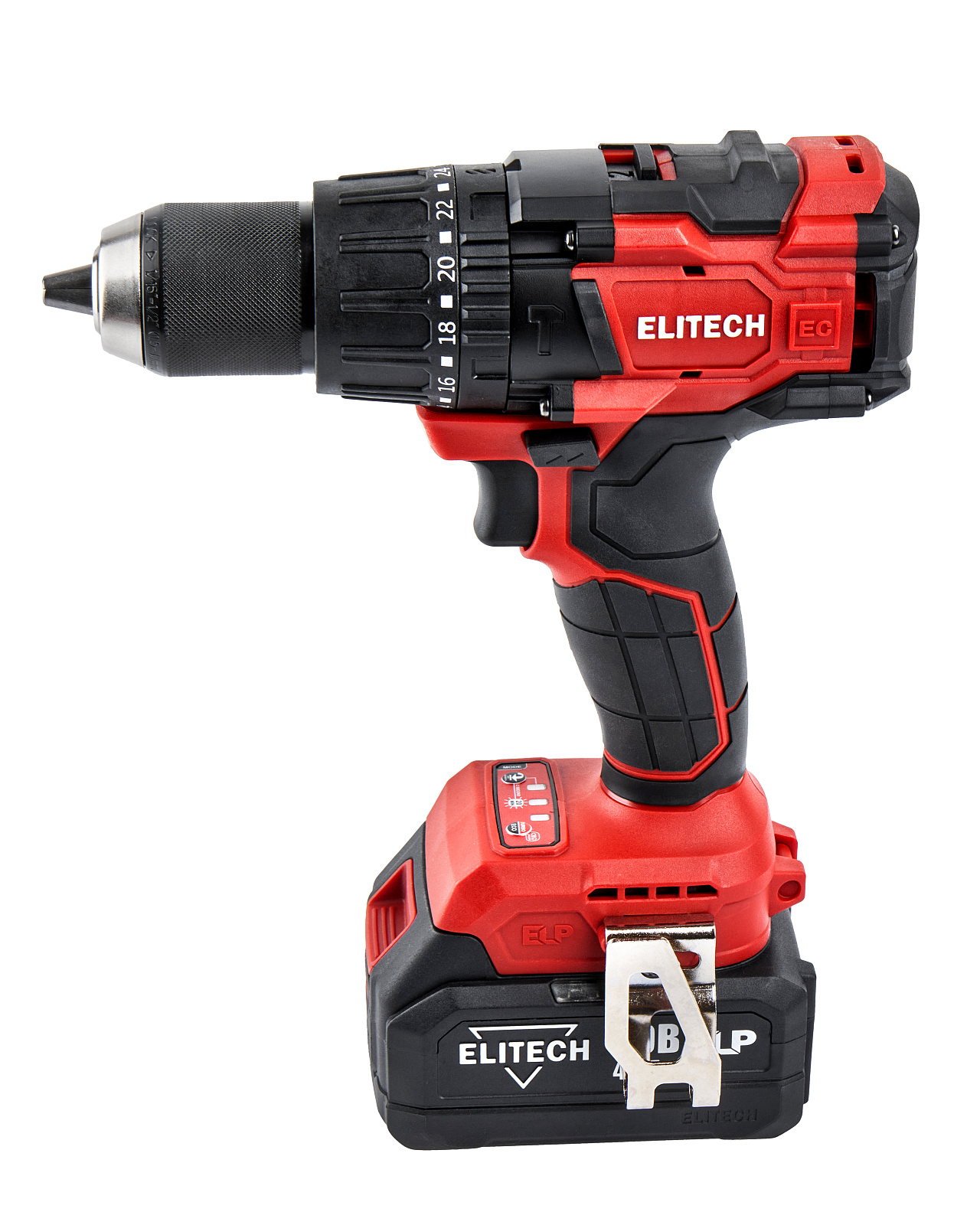 ELITECH ДА 21УБЛ2 Дрель аккумуляторная ударная 20В, 2х2.0Ач, ELP, БЗП-13мм, 0-500/2100об/мин, 120Нм,
