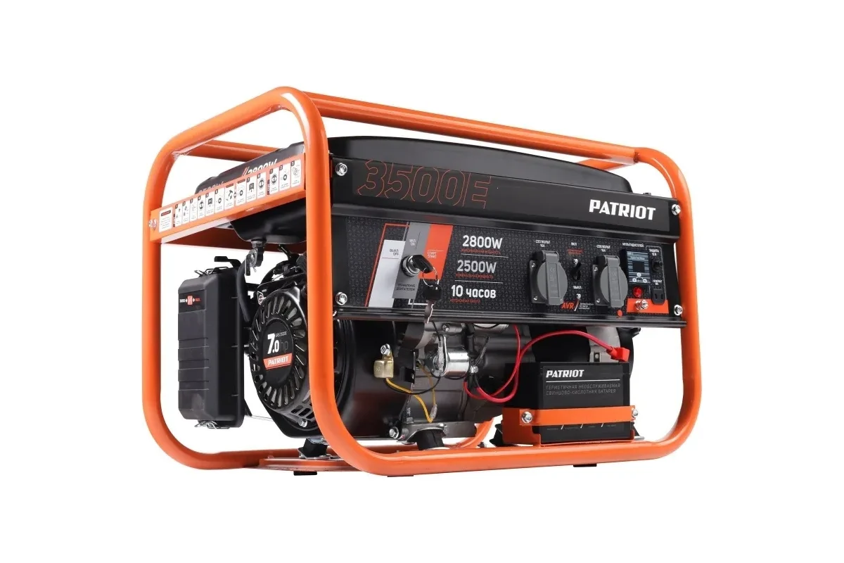 Генератор бензиновый PATRIOT GRS 3500E номин. мощность 2,5кВт,макс.2,8кВт, свеча F7ТС,э/стартер