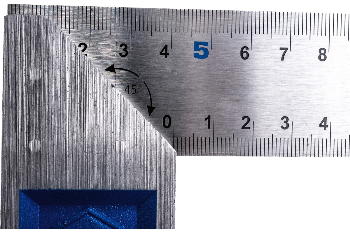 Угольник КОБАЛЬТ столярный 400 мм, нерж.сталь ,чугунное основание