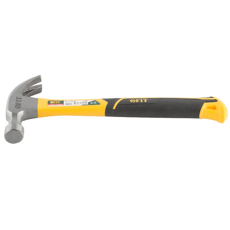 Молоток-гвоздодер, фиберглассовая усиленная ручка, Профи 28 мм, 450 гр.