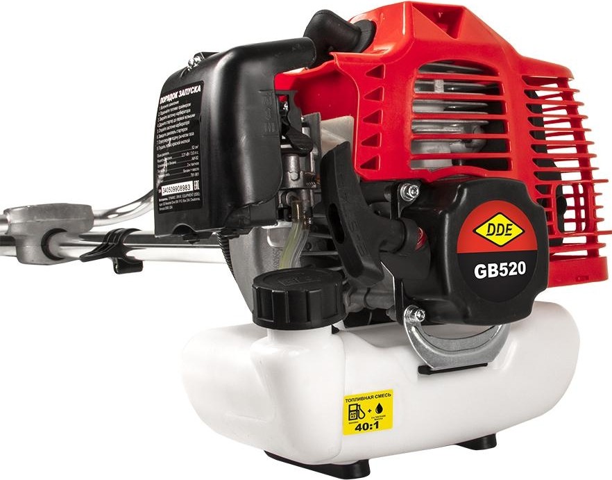 Бензотриммер DDE GB520 (2,21 кВт/3 л.c. 52 куб. см неразъем ранц. подвес +диск 2 КОРОБКИ)