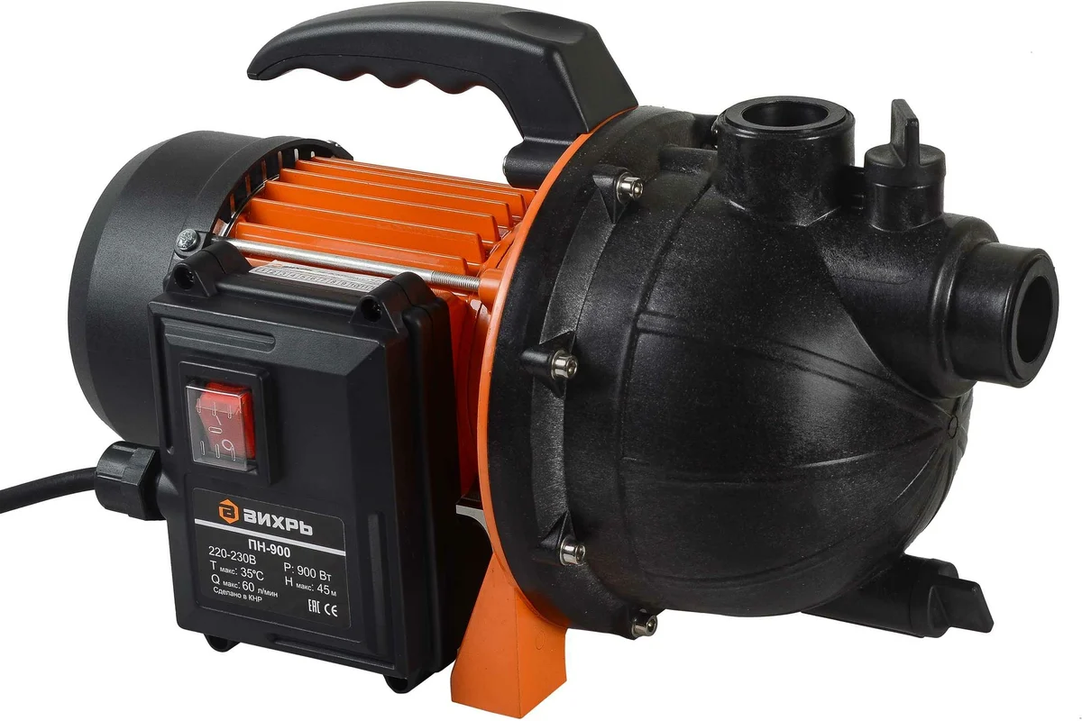 Насос поверхностный ВИХРЬ ПН-900, 900Вт, 3600л/ч, h подъема 45м