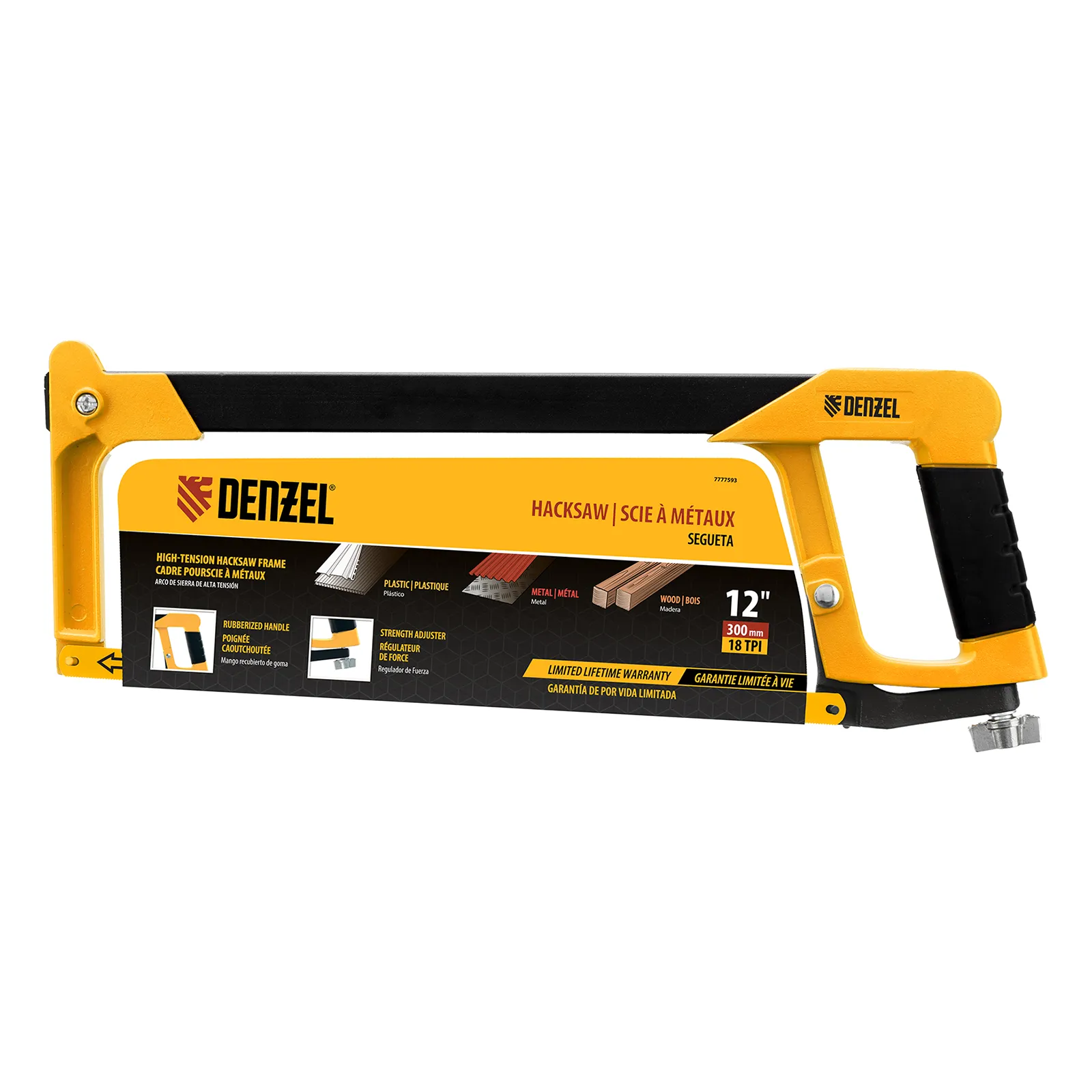 Ножовка по металлу, 12", 300 мм// Denzel