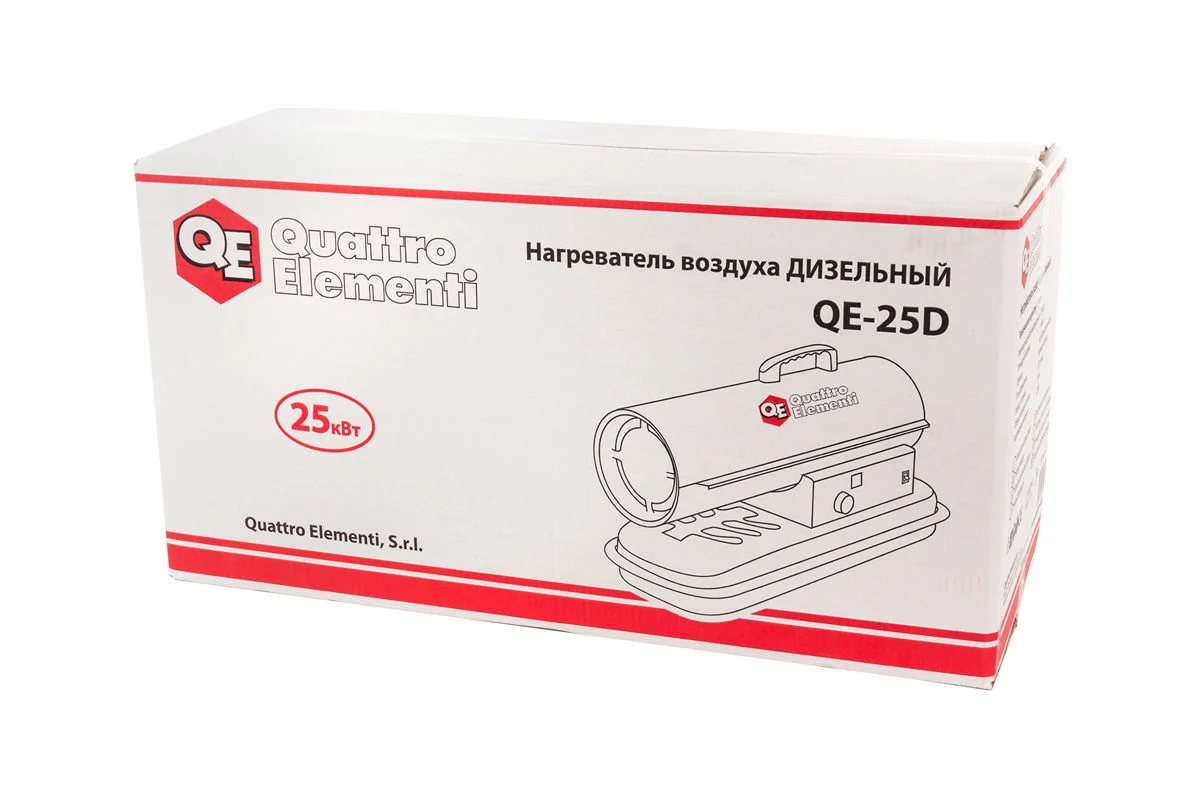 Тепловая пушка дизельная QE-25D  25кВт 400м3/ч прямой нагрев ,бак 20л,2,2л/ч // QUATTRO ELEMENTI