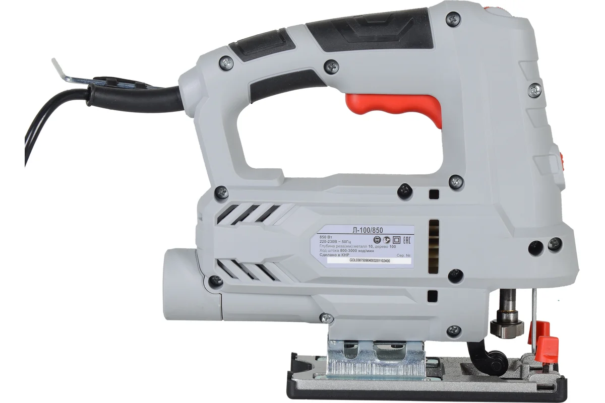 Лобзик электрический Л-100/850 Ресанта, 850Вт, 800-1300 ход/мин, рез сталь -10мм, дерево 100мм