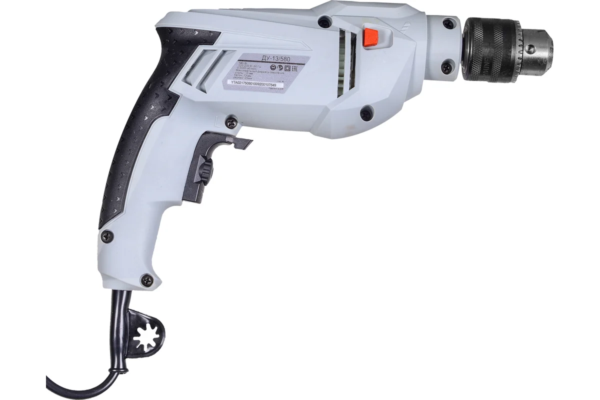 РЕСАНТА ДУ-13/580 Дрель ударная, 580 Вт. 1-ск, КЛП 13 мм, 3000 об/мин, дер./сталь 25/10 мм