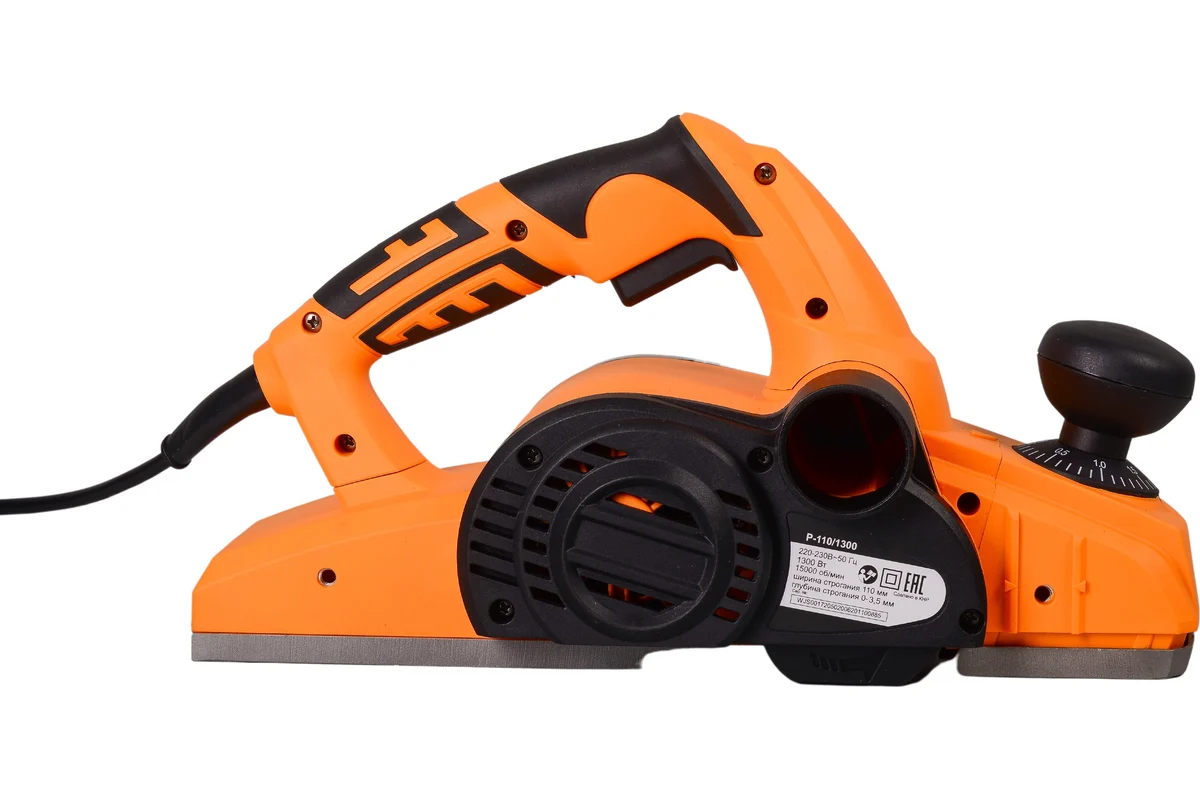 ВИХРЬ Р-110/1300  Рубанок, 1,3 кВт, 15000 об/мин, шир/гл. строг. 110/3мм, 5 кг