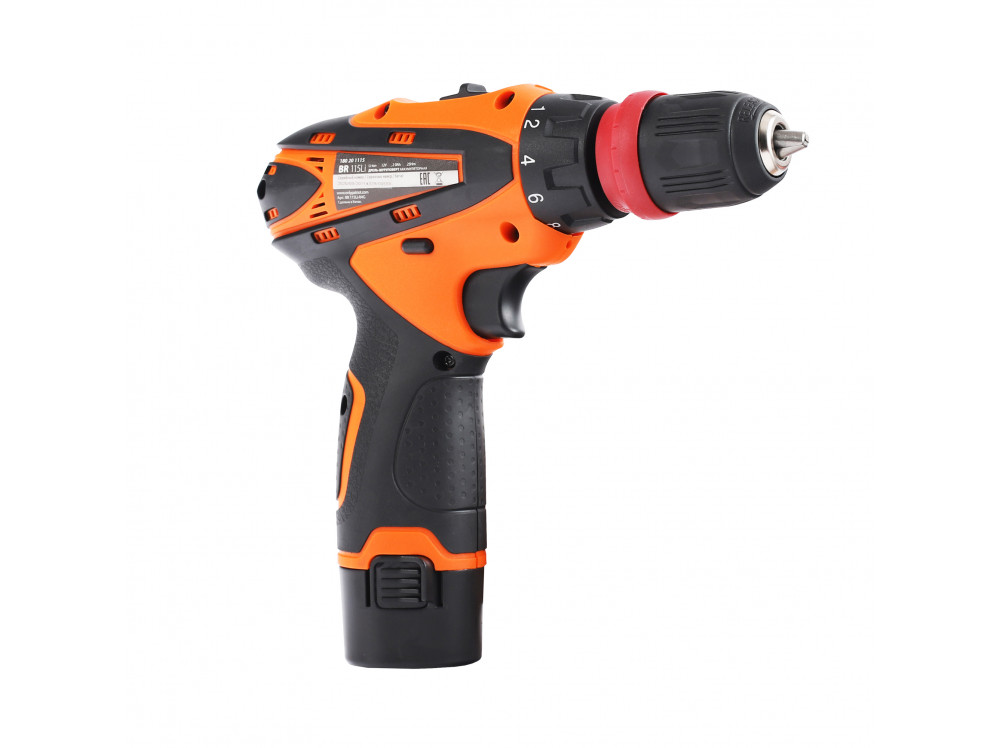 Дрель-шуруповерт аккумуляторная PATRIOT BR 115Li, две АКБ Li-Ion 12В, 2,0 Ач, Съемный патрон,1/4 HEX