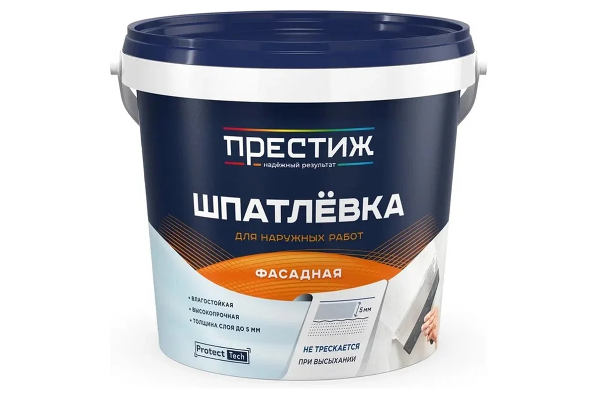 Шпатлевка ПРЕСТИЖ универс. акриловая фасадная, для наружных работ, 1,5кг