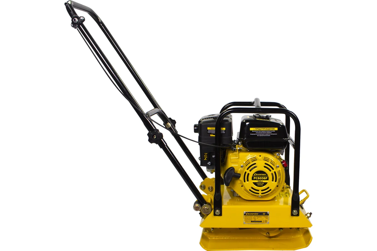 Виброплита CHAMPION PC6036F 4,8кВт 350х250мм, 58кг.