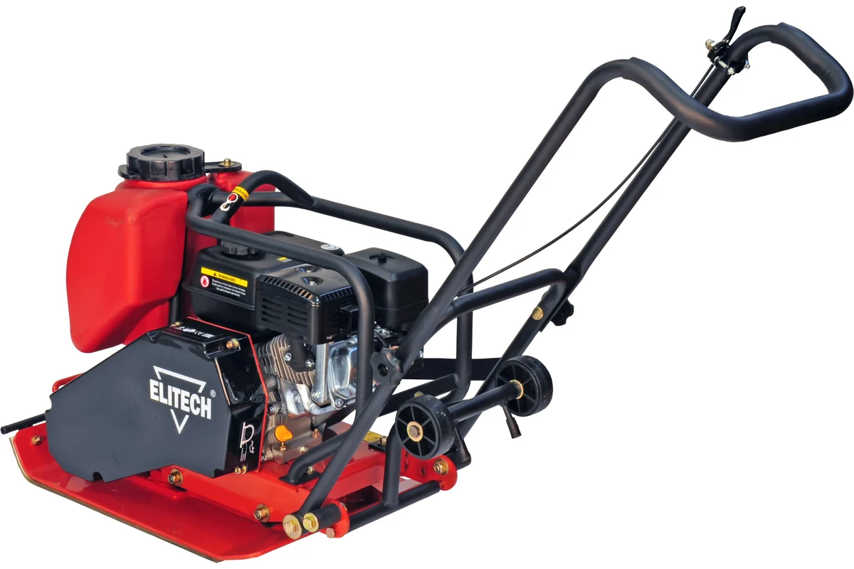 ELITECH ПВТ 90БВЛ Плита вибротрамбовочная,90кг,6.5л\с,600х420мм,13.2кН,30см,15м\мин,346м2\ч,вода,ков