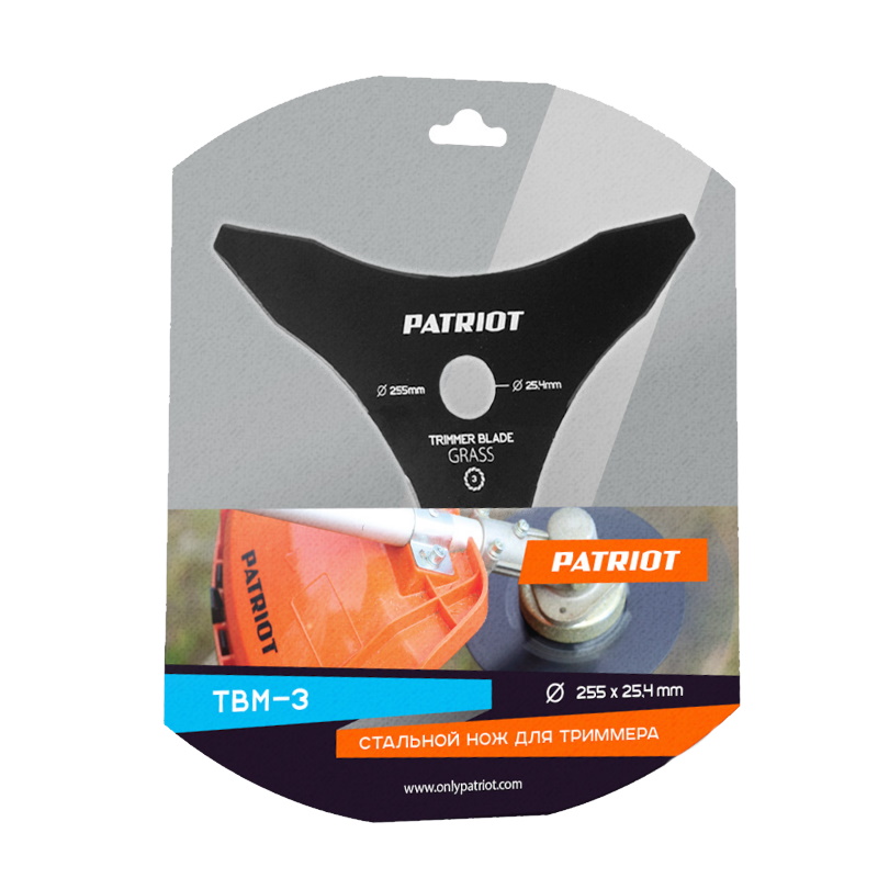 Нож PATRIOT TBM-3 (D=255x25.4мм, 3 лопасти)