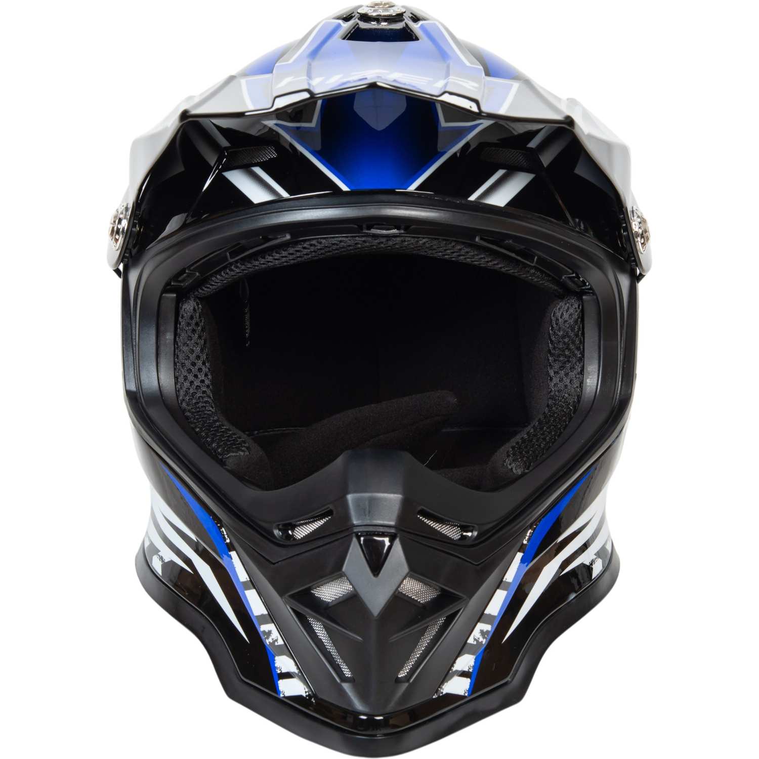 Шлем мото кроссовый HIZER B6197 #4 (XL) black/blue/white