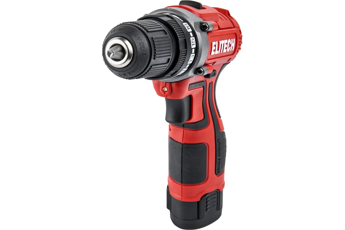 ELITECH ДА 12Л2 (E2201.043.01)Дрель акк, 12В, 2х2.0Ач, Li-ion, E-Power, БЗП-10мм, 0-350/1350об/мин, 