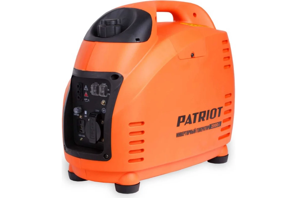 Генератор инверторный PATRIOT GP 2000i, 1,5/1,8 кВт, уровень шума 58 dB,  вес 18,5 кг