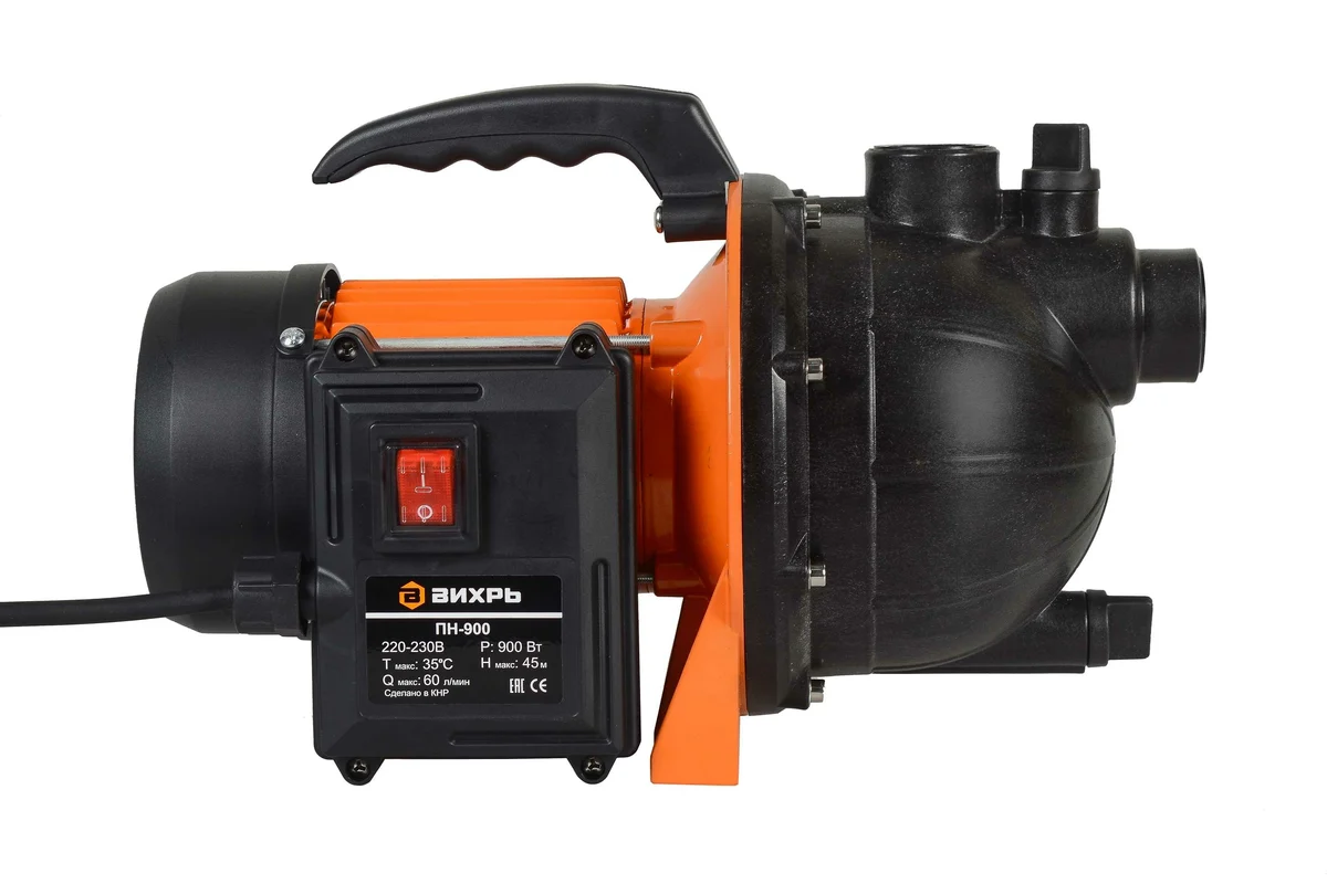 Насос поверхностный ВИХРЬ ПН-900, 900Вт, 3600л/ч, h подъема 45м