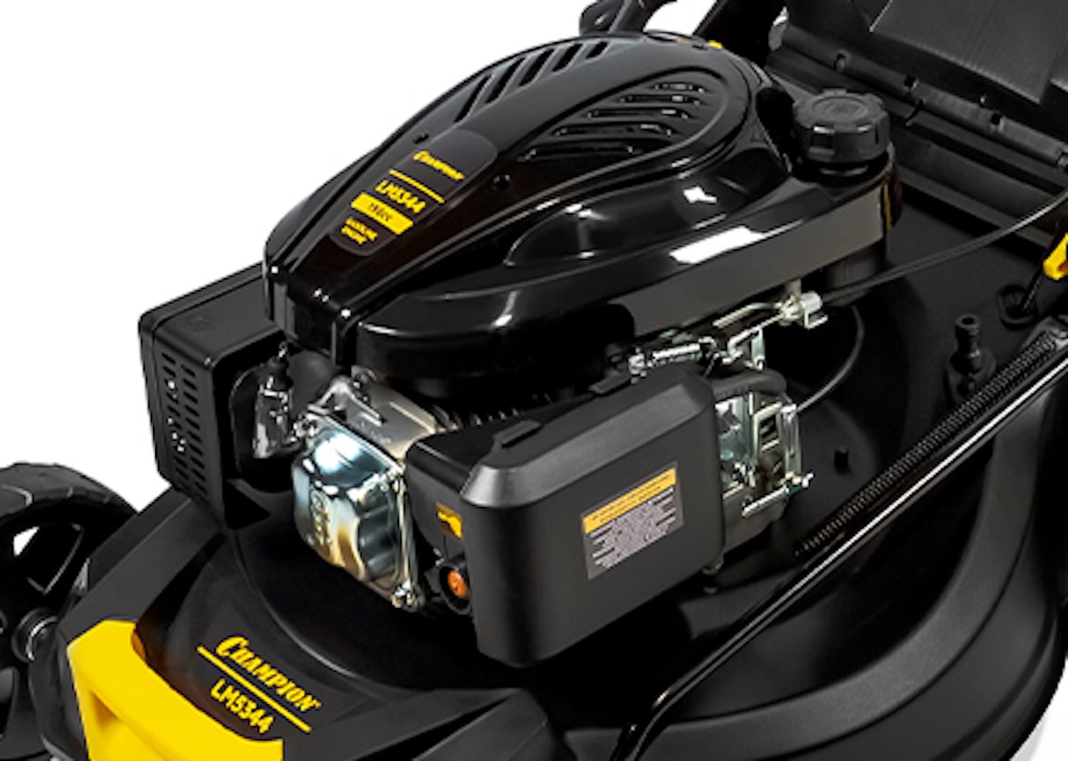 Газонокосилка CHAMPION LM5344 (PRO 4,4кВт привод 525мм 65л 25-75мм 1рычаг/6, 38кг 4в1)