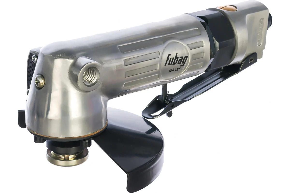 Пневмошлифмашина угловая GA125, 1844л/мин 6,3 бар, 10000об/мин.,125мм + зачистн. диск //FUBAG