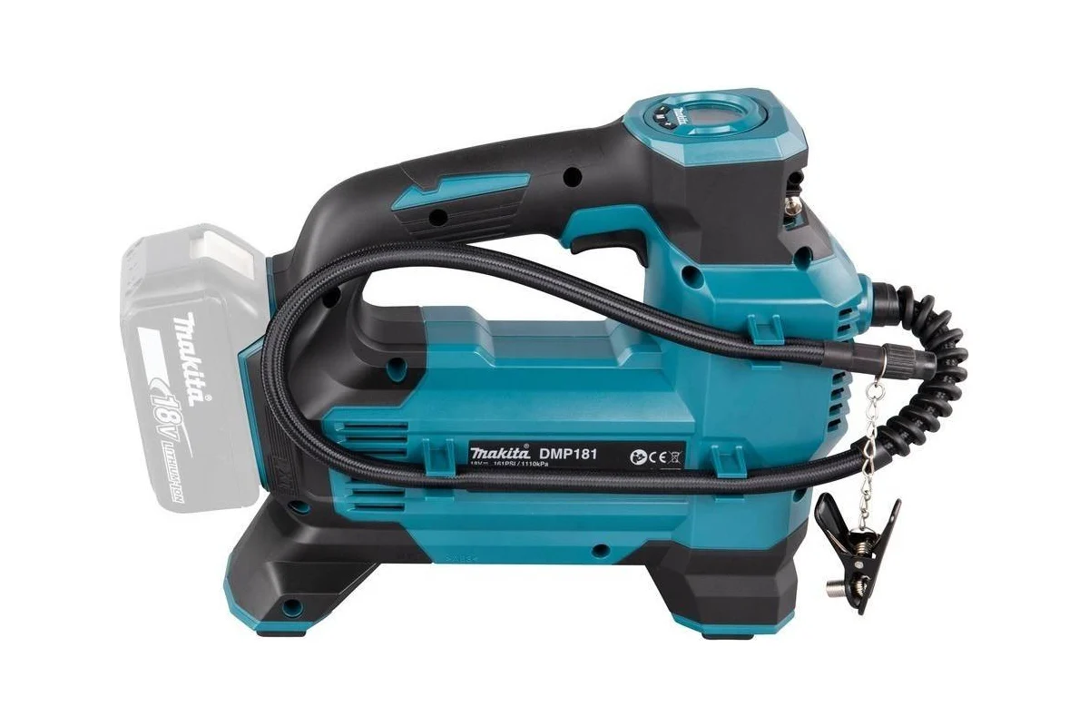 Makita Насос автомобильный аккум. LXT 15B, 11,1 бар, 3 скорости, XPT, насадки, без аккум. и з/у.