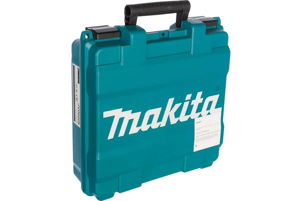 Makita Лобзик JV0600K,  650Вт,500-3100об\м,ход-23мм,рез-90мм,2.4кг,чем,3маят