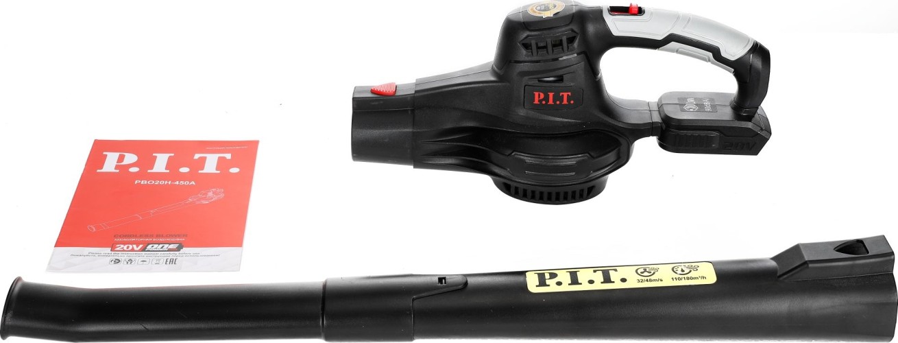 Воздуходувка аккум. P.I.T. PBO20H-450A SOLO (20 В, воздушный поток 5м³/мин, 9500/14000 об/мин)