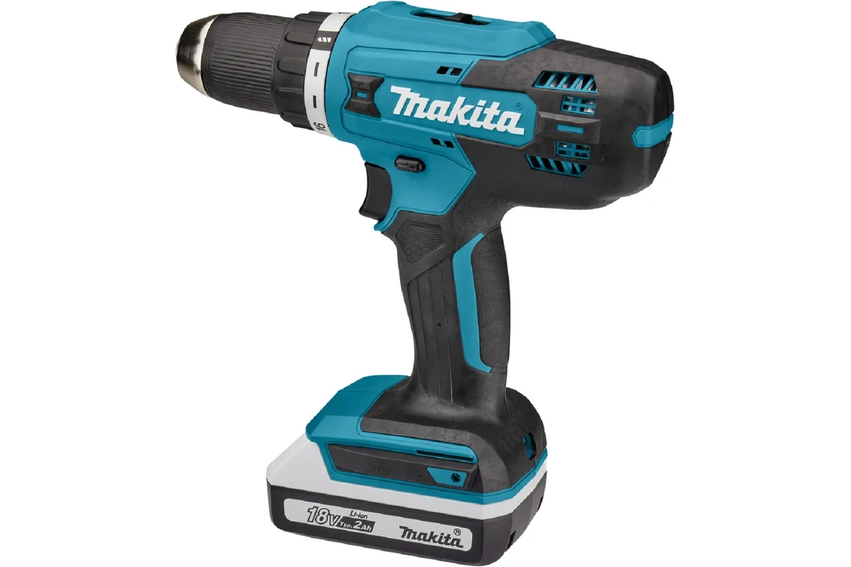 Дрель-шуруповерт аккумуляторный Makita DF488D004,18В,2акк х,2Ач,Li-Lion,БЗП 13мм,42Hm,4кг