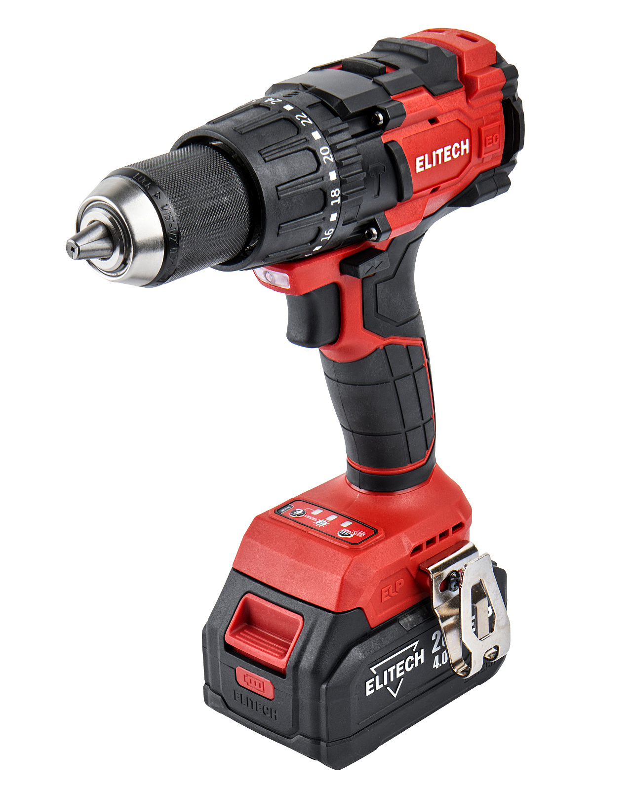 ELITECH ДА 21УБЛ2 Дрель аккумуляторная ударная 20В, 2х2.0Ач, ELP, БЗП-13мм, 0-500/2100об/мин, 120Нм,