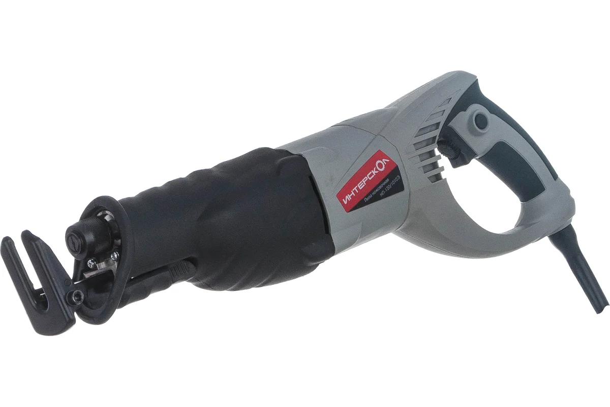 НП-120/1010Э ИНТЕРСКОЛ Сабельная пила, 1010 Вт, дерево 250 мм, сталь 120 мм, ход 28 мм, 3,8 кг