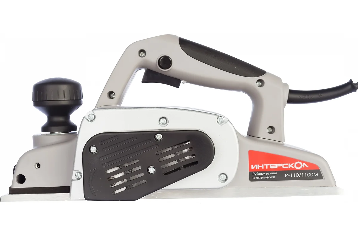Р-110/1100М ИНТЕРСКОЛ Эл.Рубанок  1,1кВт, ножи 110мм, гл.строг, 0-3мм, 