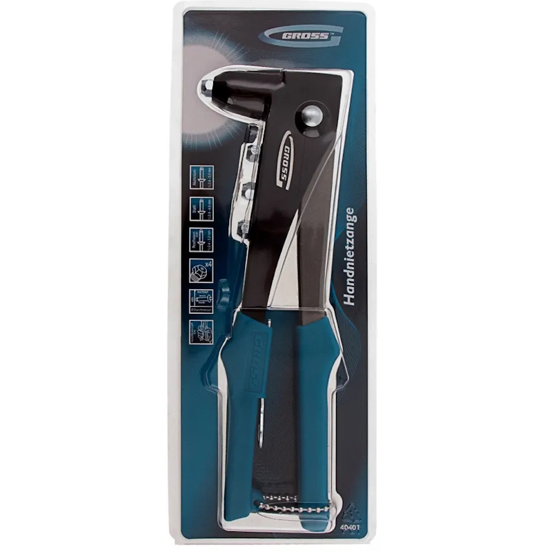 Заклёпочник литой, заклёпки 2,4-4,8мм// Gross