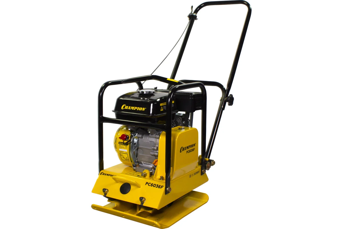 Виброплита CHAMPION PC6036F 4,8кВт 350х250мм, 58кг.