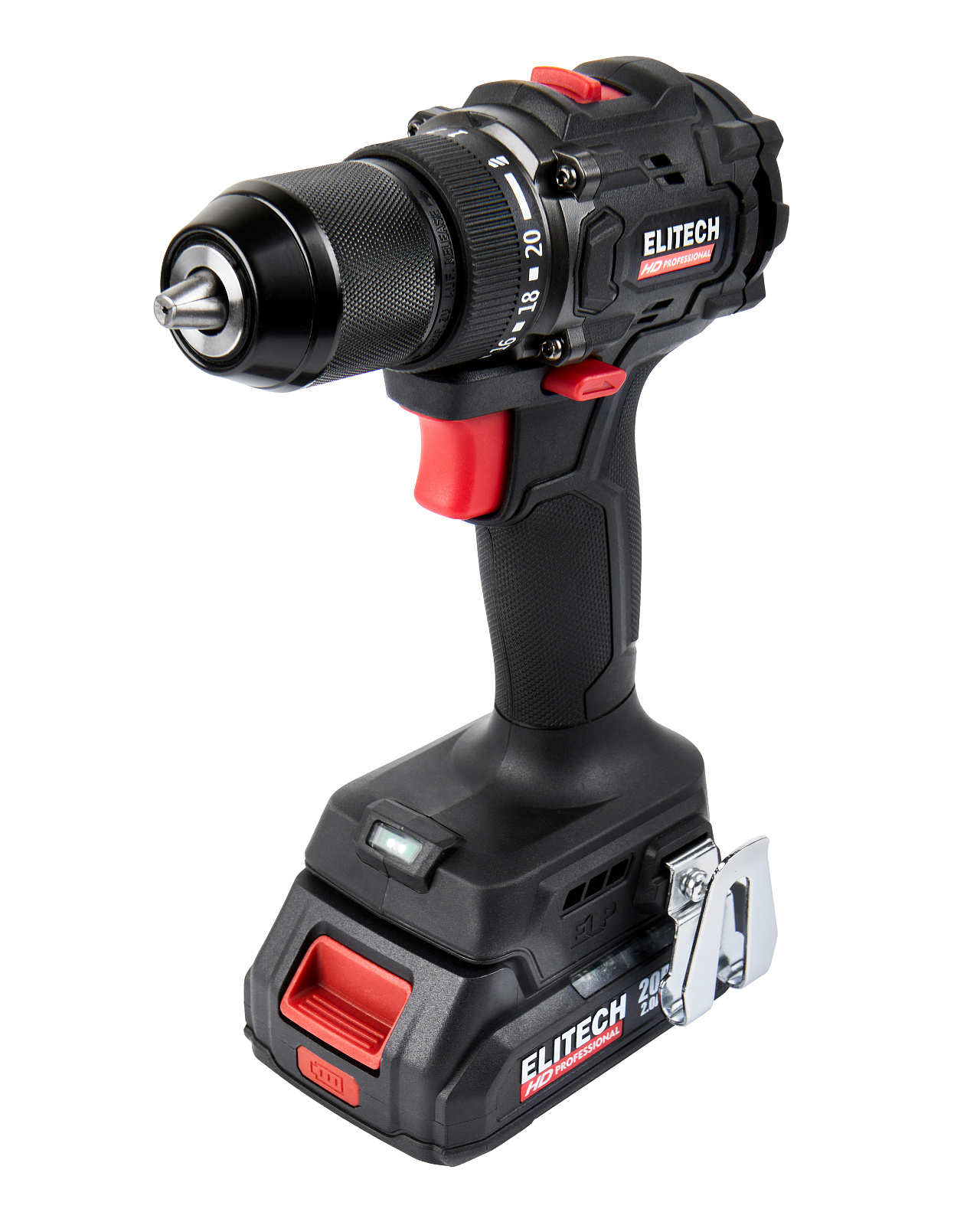 ELITECH CD 20SL2 Аккум.дрель-шуруповерт б/щёт, 20В 2х2.0Ач,БЗП-13мм, 0-500\2000об\м, 60Нм
