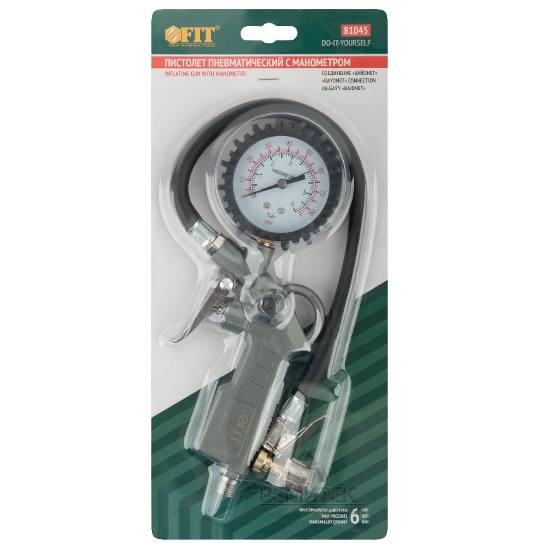 Пистолет для подкачки шин с манометром // FIT