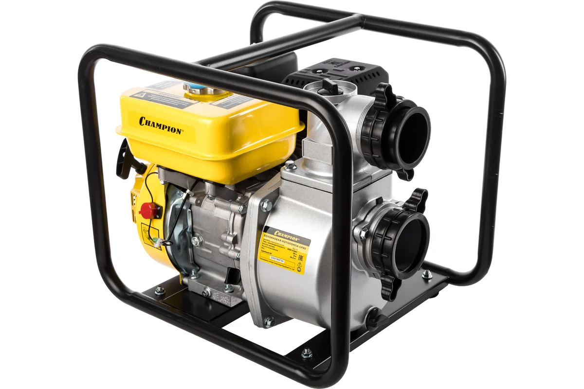 Мотопомпа CHAMPION  GP80, 6,5 л/с, 1000л/мин  8/26м, 30 кг, 3", ручной старт