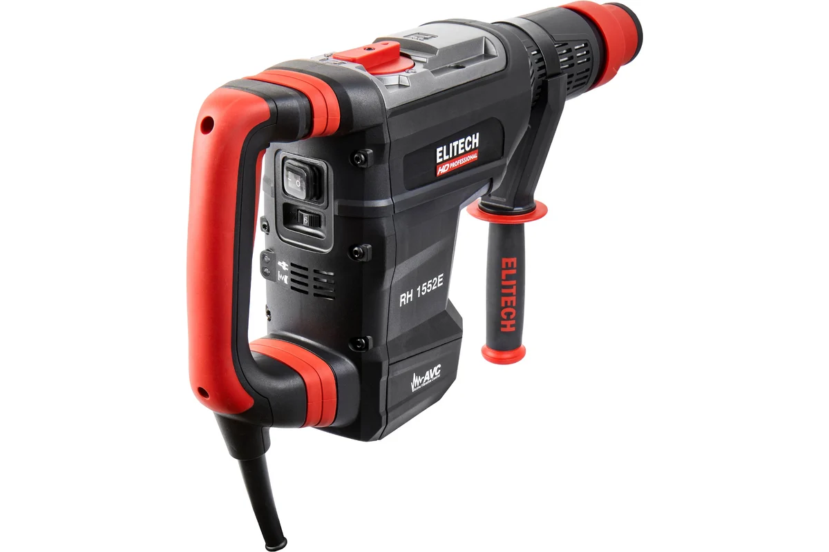 Перфоратор, SDS-max, AVC, 1500Вт, 52мм, 2реж, 2-15Дж, 1380-2760уд/мин, 9.4кг, пл.пуск, чем, смазка