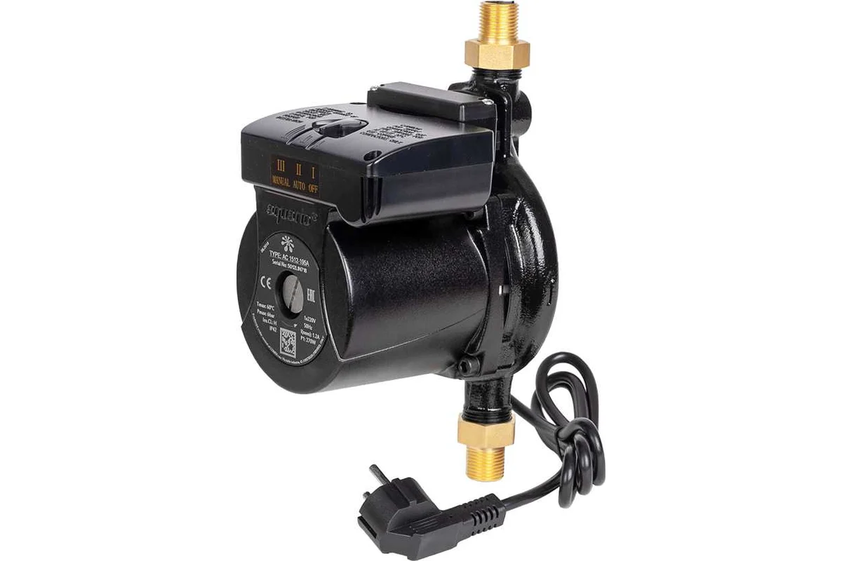 Насос повыш. давления AС1512-195А", 120Вт, выс. под. 1м, 60л/мин, 2 водоразб. точки (5512) //AQUARIO