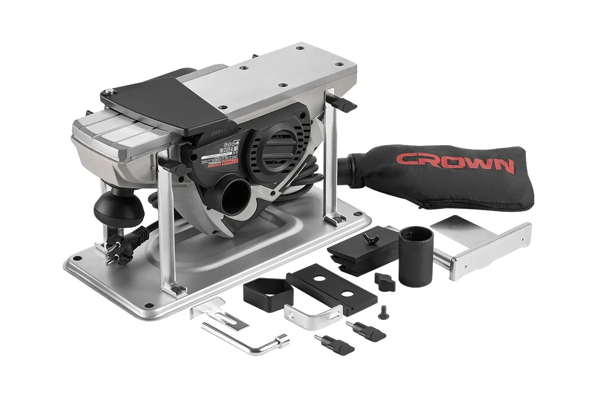 Рубанок CROWN CT14026, 1200 Вт, 16000 об/мин, шир/гл.строг 110/3 мм