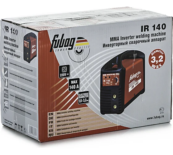 Сварочный аппарат IR 140 FUBAG, инверторный, от 5-140А 220В, электроды 1,6-3,2мм