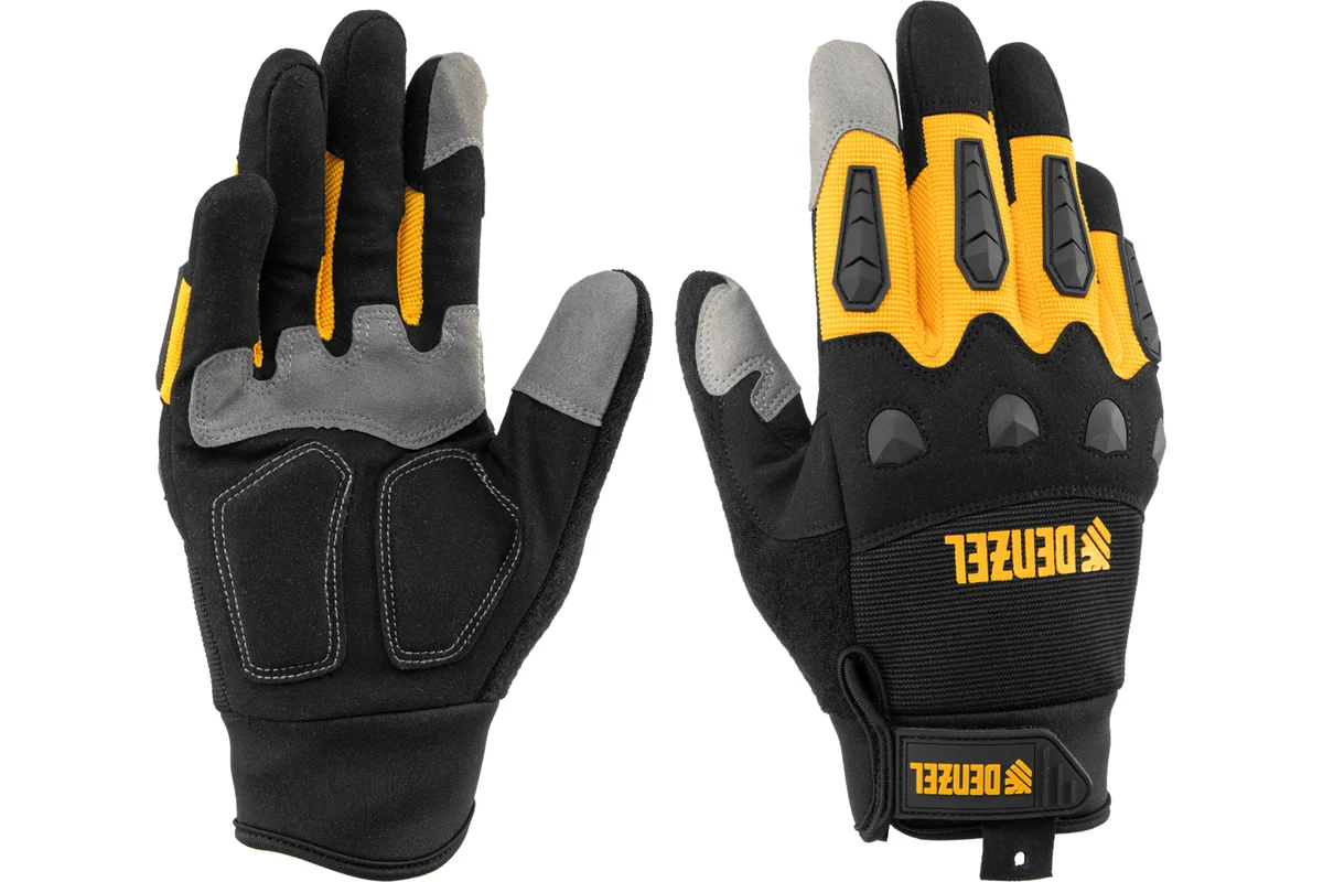 Перчатки универсальные, усиленные, с защитными накладками, размер 9 Denzel