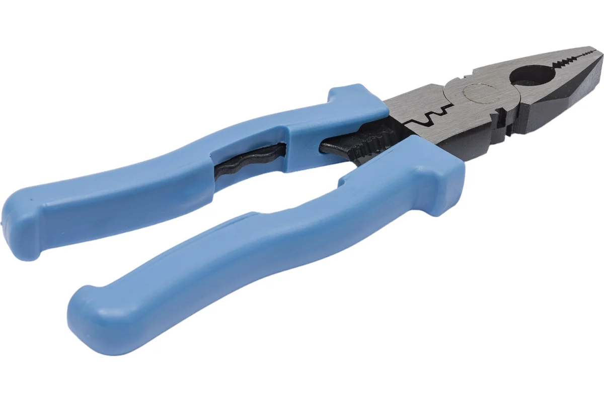 Плоскогубцы комбинированные многофункциональные, пластиковые ручки, Профи 200 мм