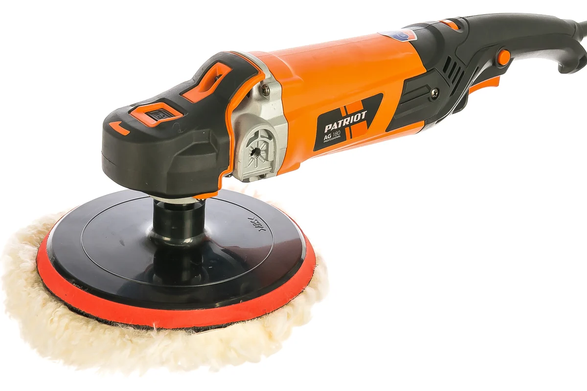Машина угловая полировальная PATRIOT AG 180, мощность 1200Вт, диаметр диска 180 мм, D образная ручка