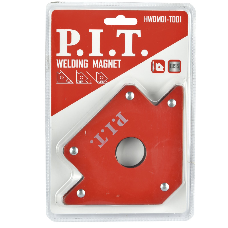 Угольник магнитный P.I.T. корпус 14.6мм, толщ. стенок 2 мм, для фикс под 45°, 90°, 135°