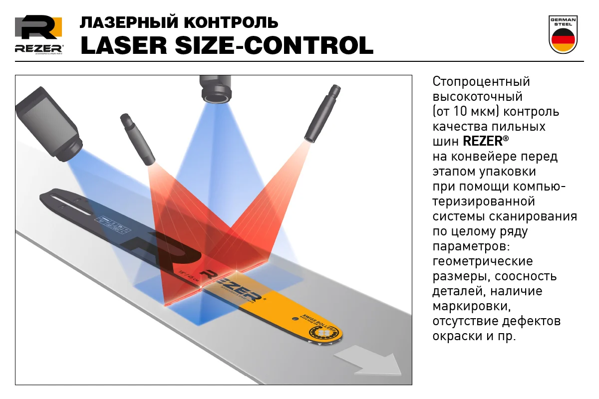 Шина 14" 3/8" 1,3 сварная (Husqvarna 236/240, Partner, Poulan, Makita 14"-52 зв.) //REZER