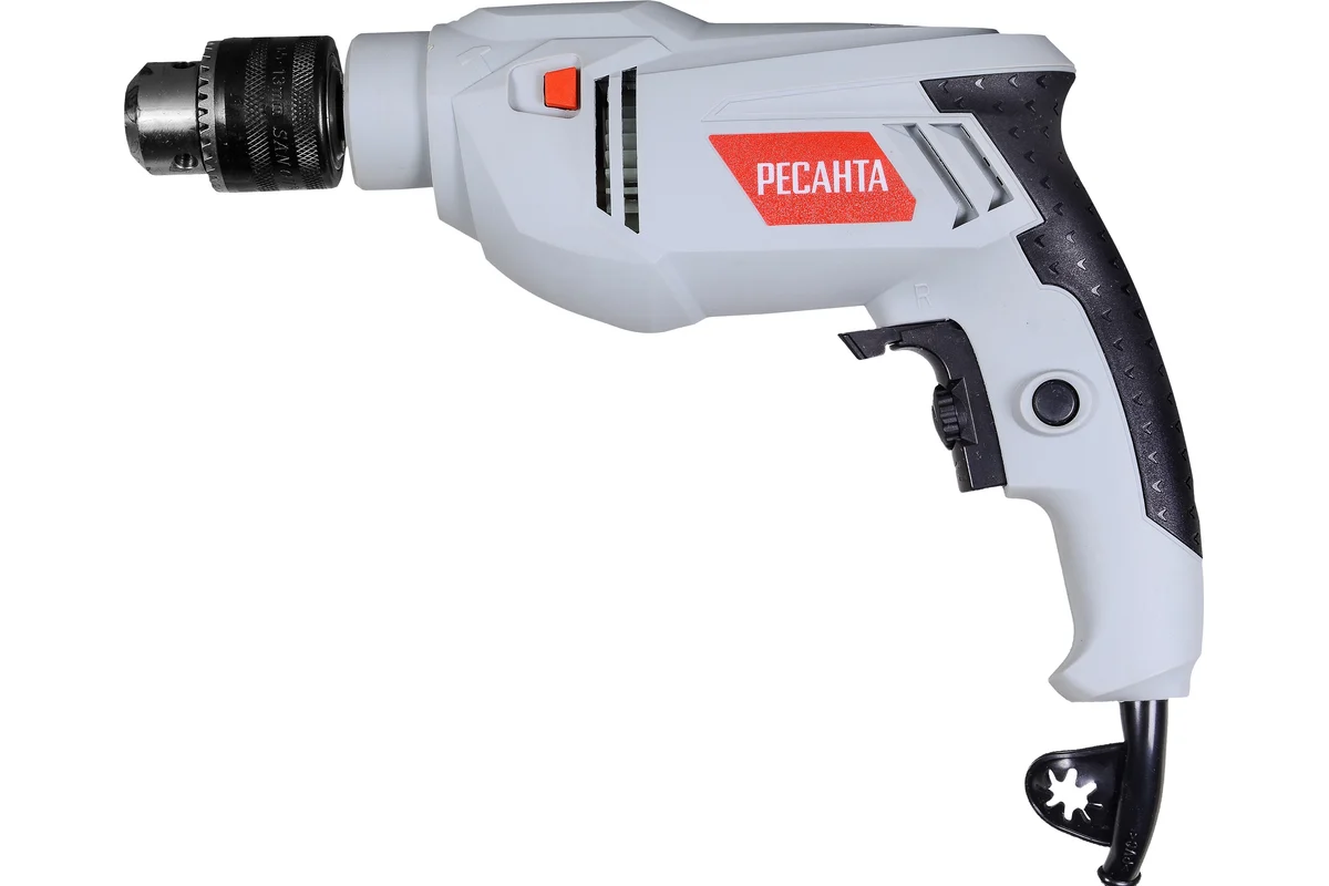 РЕСАНТА ДУ-13/580 Дрель ударная, 580 Вт. 1-ск, КЛП 13 мм, 3000 об/мин, дер./сталь 25/10 мм