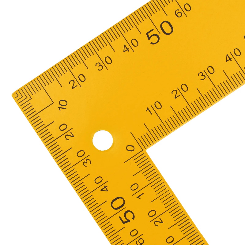 Угольник стальной, 200 мм х 300 мм, ультрафиолетовая печать (измерительная шкала)// Denzel