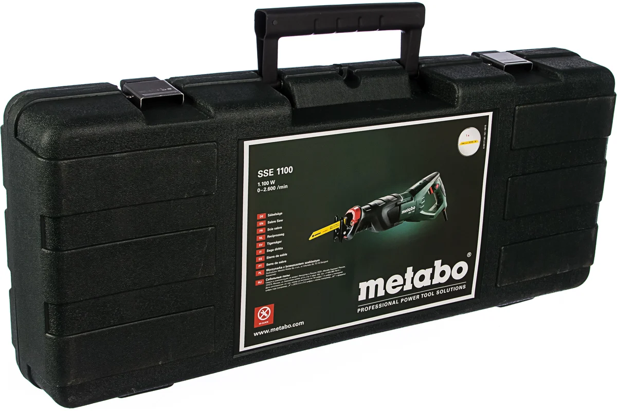 METABO SSE11100 Сабельная пила, 1100Вт,0-2600 об/мин, ход 28мм, чем.