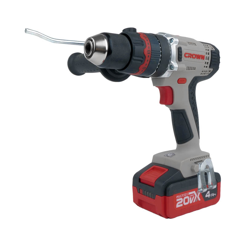 Аккум. ударн. шуруп. CROWN CT21075HMX-4 BMC, 20В,2х4,0Ач,0-400/0-1500об/мин,БЗП 13мм,45/55Нм,1,88кг