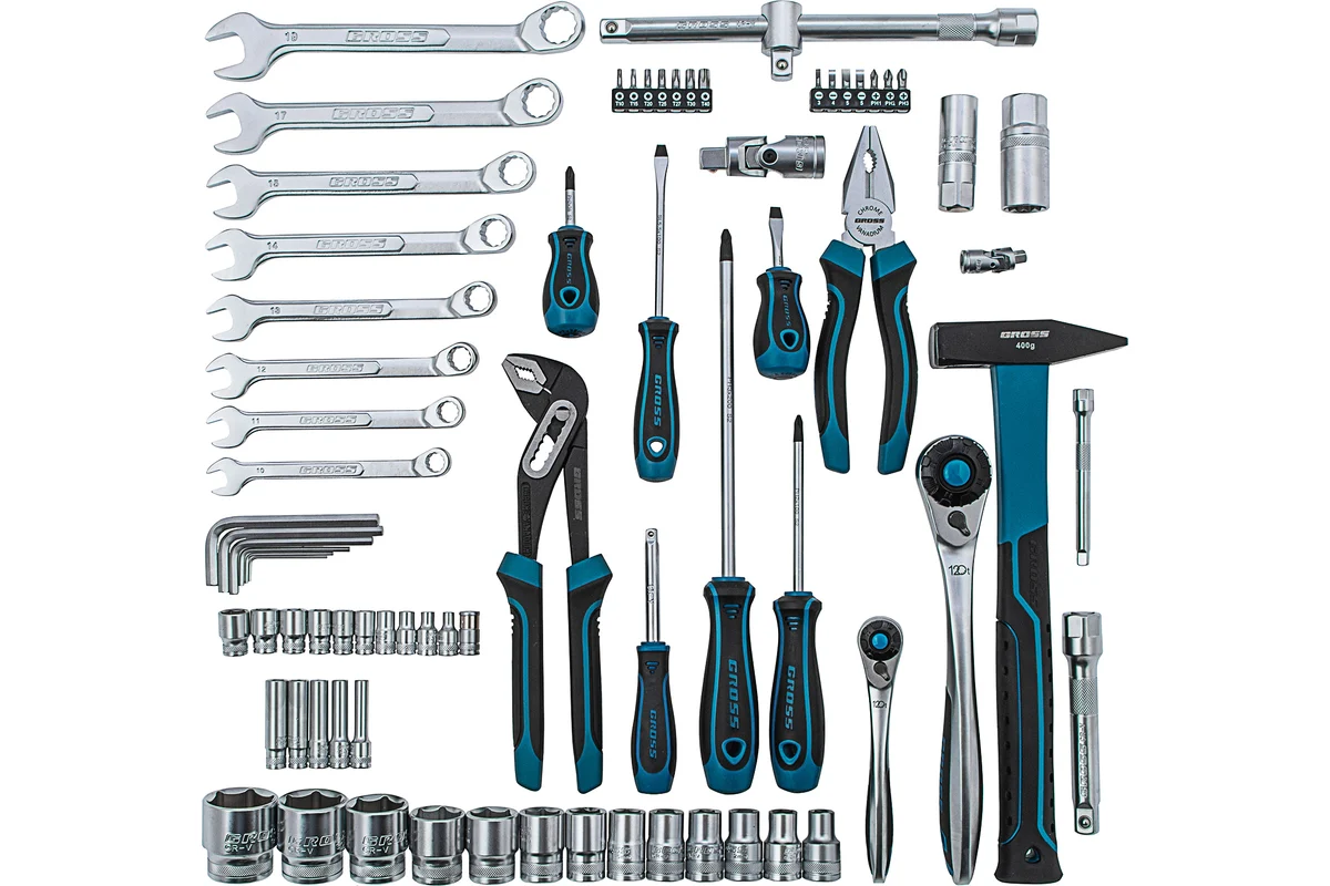 Набор инструментов 76 предм. 1/4,1/2" // GROSS